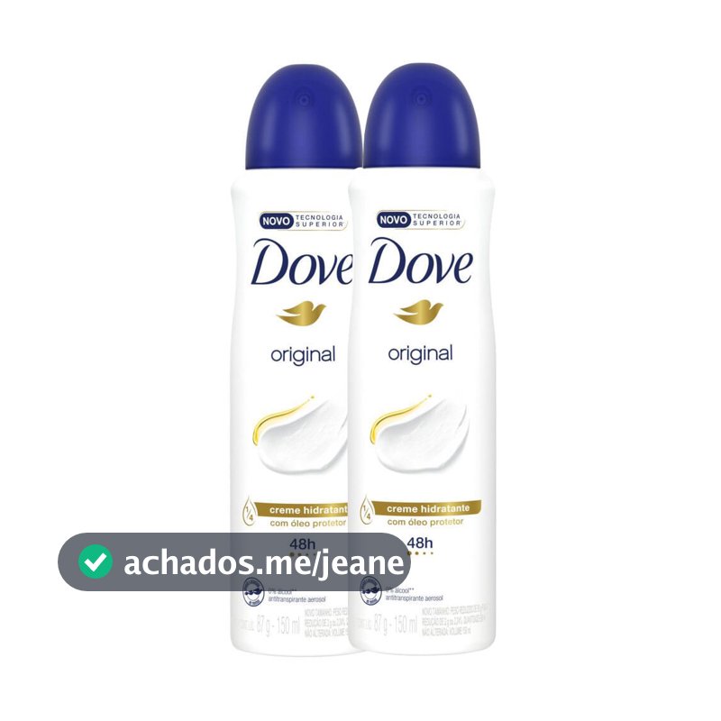 Kit 2 Desodorante Antitranspirante Aerosol Dove Original 150ml