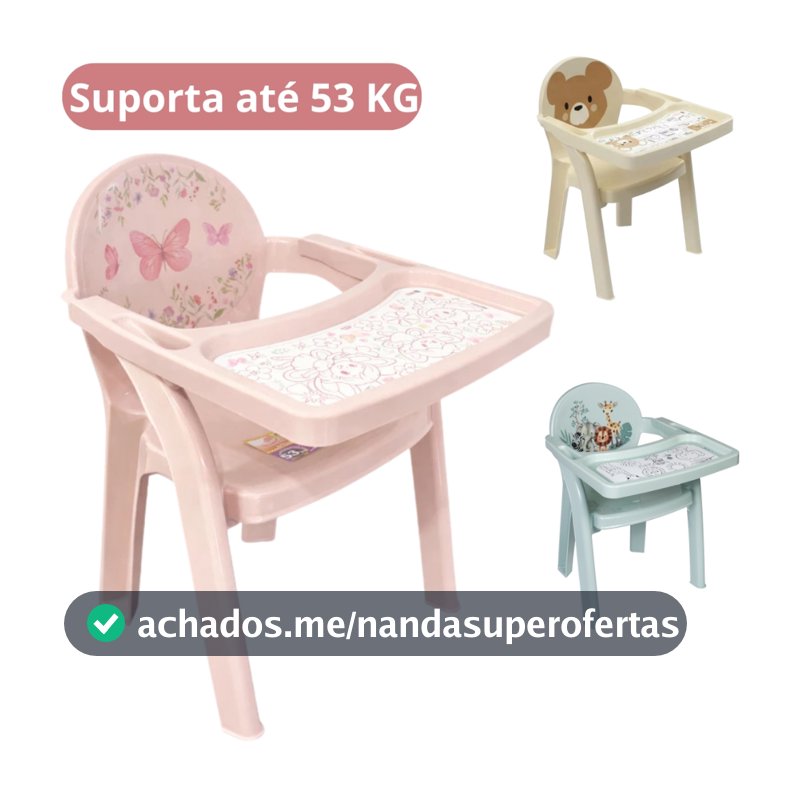Poltrona Cadeirinha Infantil com Bandeja Mesinha de Alimentação Portatil Para Bebe 53kg Plasutil