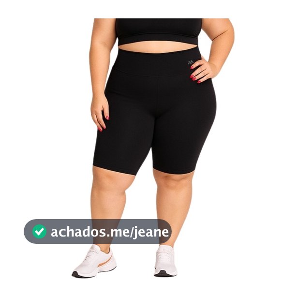 Bermuda Plus Size Blackout  Zero Transparência Cós alto