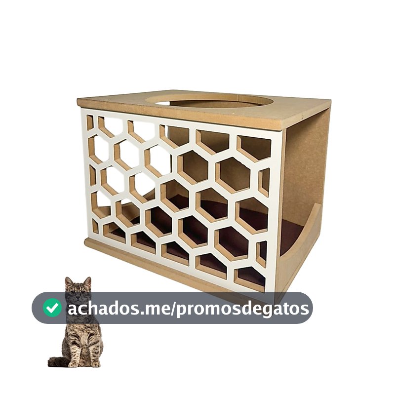 Nicho Para Gato Colméia REFORÇADO MDF 15mm Casinha de Gato Montado Caminha de Gato Toca Com Carpete