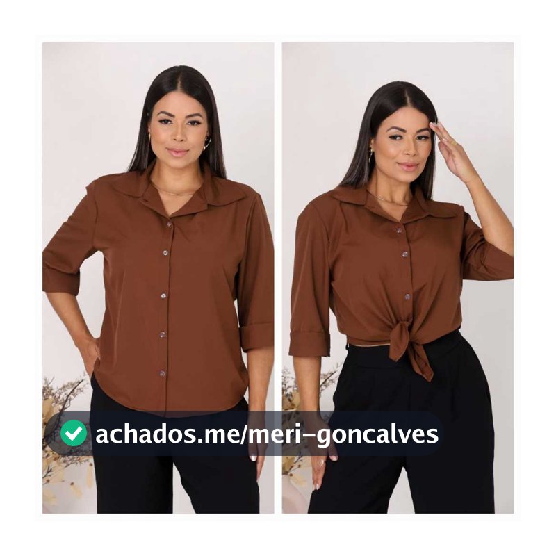 CAMISA SOCIAL FEMININA LISO CREPINHO MANGA 3/4 ESTILOSA