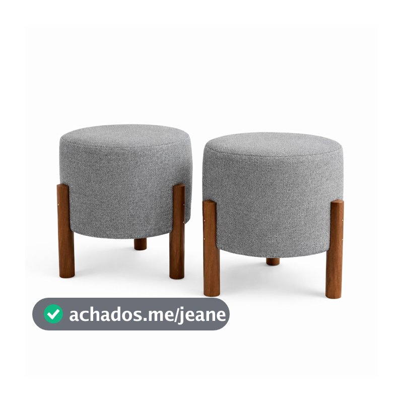Puff Apollo de Luxo Linho Decorativo Sala Escritório Suporta 150Kg - Escolha a Cor