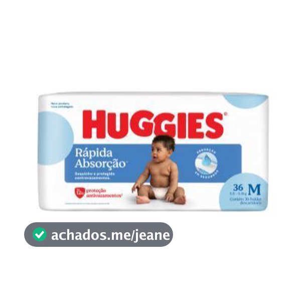 Fralda descartável Huggies Rápida Absorção Tamanho M 36 fraldas Carinho