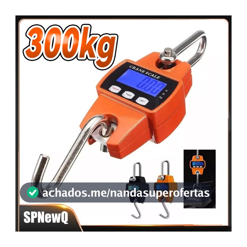 Balança Digital 300 Kg Guindaste Industrial Lcd Portátil Balança De Gancho Digital  Portátil Pesca  Balanças de Cozinha