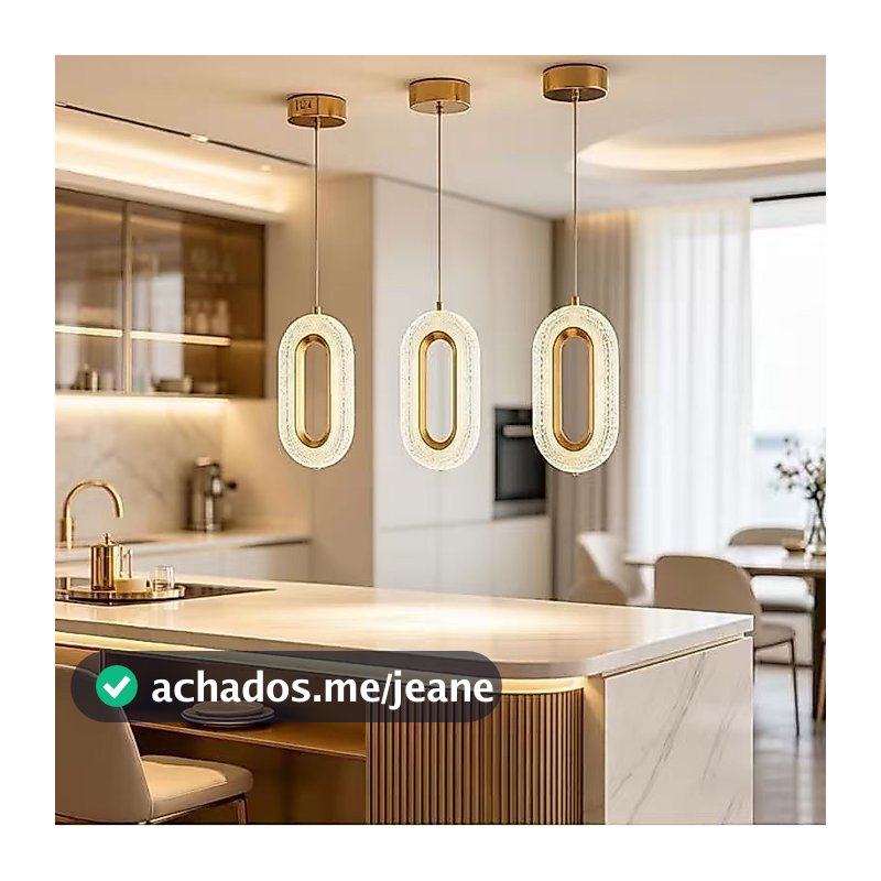 Lustre de cristal luxuoso com design oval ideal para quartos, salas de estar e corredores 110–220 V