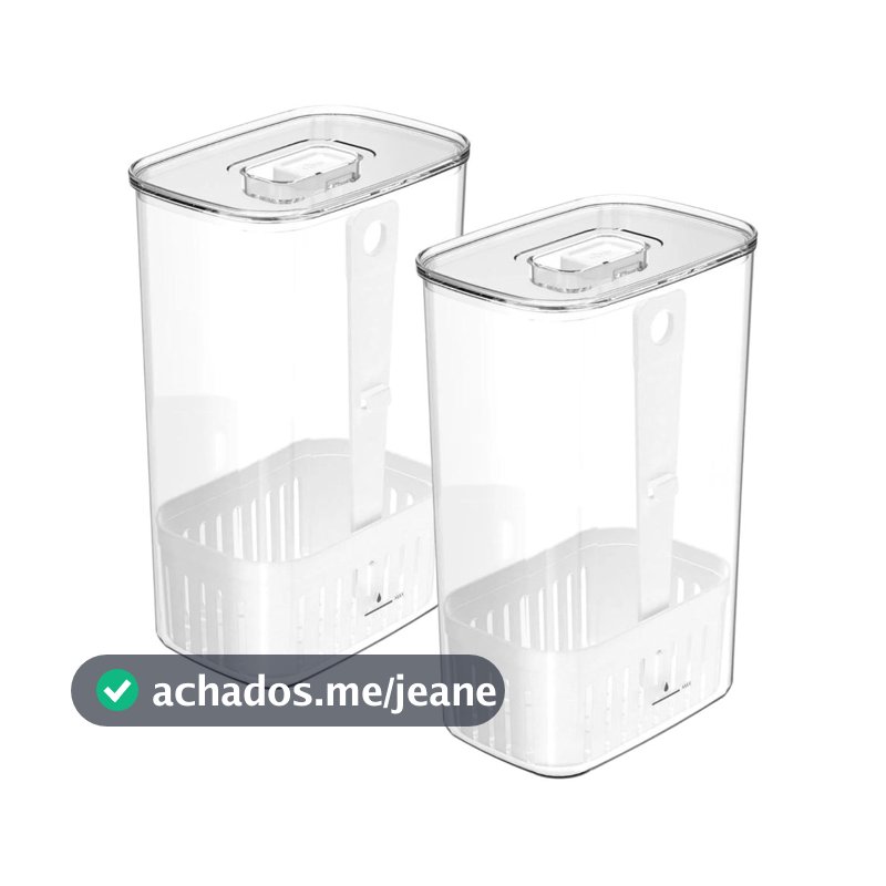 Porta Tempero Organizadores de temperos 2,3L Linha Clear Fresh | Unitário ou 2 Unidades <OU>