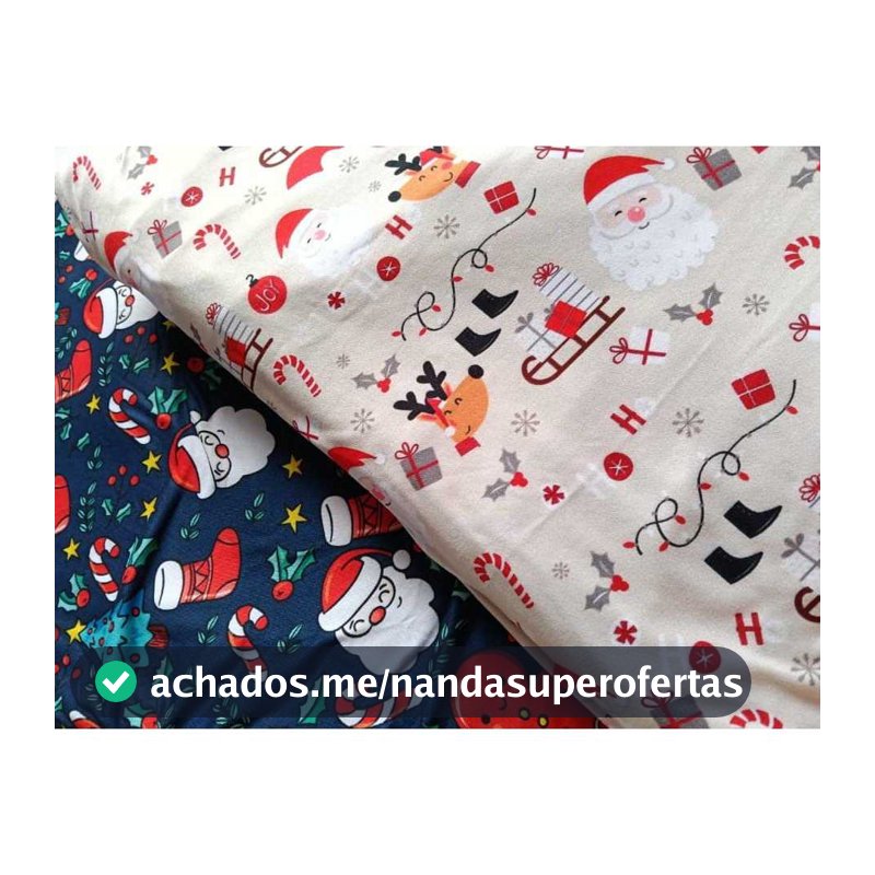 MALHA SUEDE NATAL PERSONAGENS FIM DE ANO PAPAI NOEL JINGLE BELLS REVEILLON