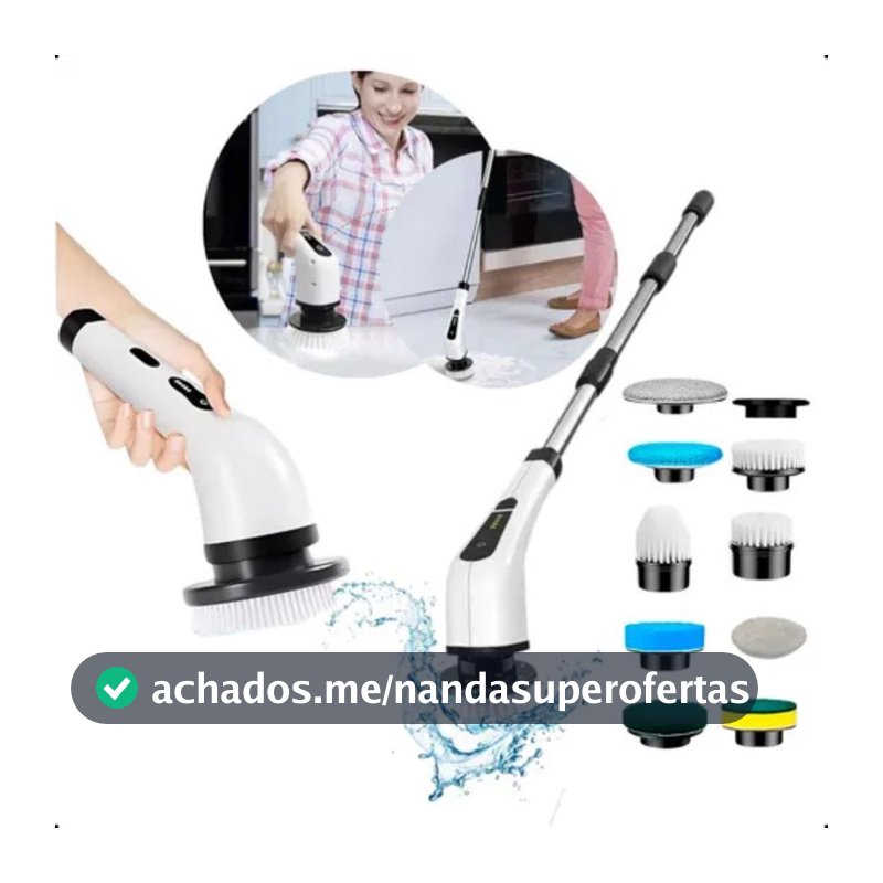 Esfregão Elétrico 9 Em 1 Sem fio Escova De Limpeza Pesada Multiuso Recarregável Giratória