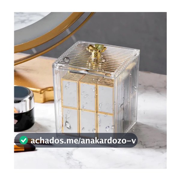 1/2/3/4 de Porta Algodão Cotonete Multiuso Organizador Com Tampa Dourado-Enviar imediato