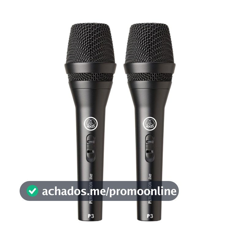Kit 2 Microfone Profissional Dinâmico Akg P3s Perception P3 S Voz E Violão