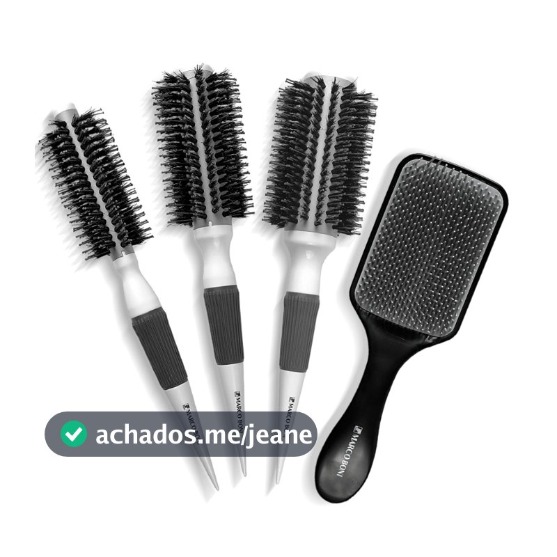 Kit 3 Escovas Thermal Ceramic Profissional Raquete Free Flex