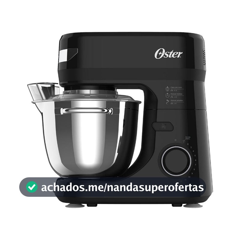 Batedeira Planetária Oster 4L 850W Preto/inox 220V OBAT641-220