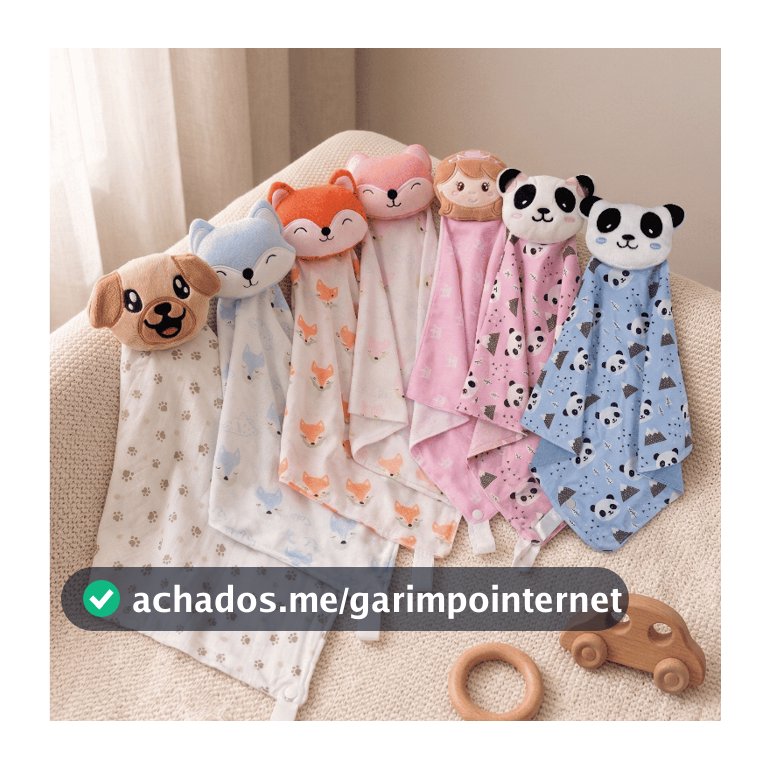 Naninha com Prendedor de Chupeta Meu Amigo Paninho Fofinha Bichinho Menina Menino para Bebê