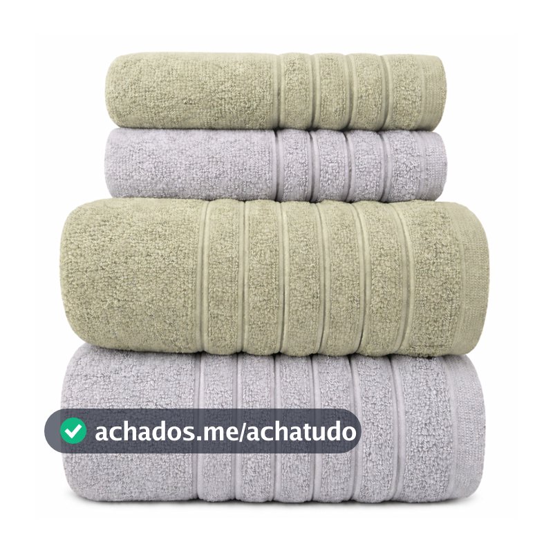 Kit 4 Toalhas (02 Banho e 02 Rosto) - Jogo de Toalhas 100% Algodão Grande 75cm x 130cm 460g