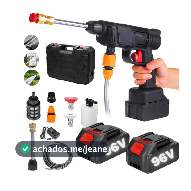 96V Lavadora de Alta Pressão Pistola Portátil Profissional Sem Fio Recarregável a Bateria Original Carro
