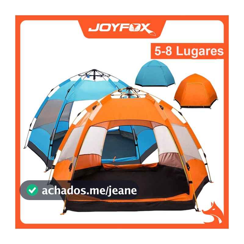 Barraca Camping Impermeavel 3000mm 5-8 Lugares Grande Ventilacao 270270155cm JOYFOX