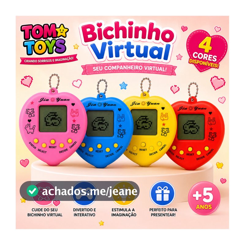 Bichinho Virtual Tamagotchi Original Egg Coração 168 Bichos Em 1 Nostálgico Pet Virtual