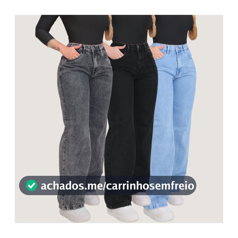 Calça  Wide Leg Juvenil Calca Jeans Feminina  Pantalona