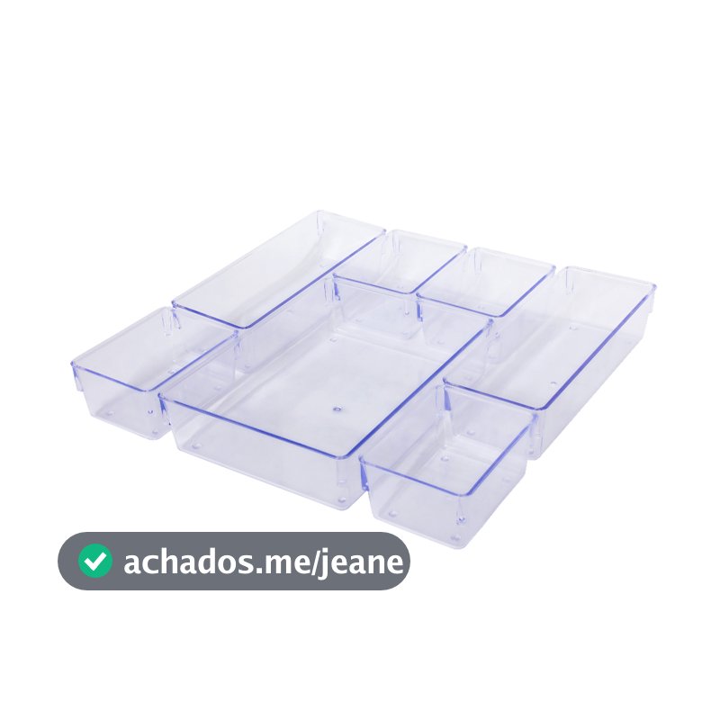 Kit Organizador de Maquiagem Gavetas Geladeiras em Acrilico Kit 7 Pecas