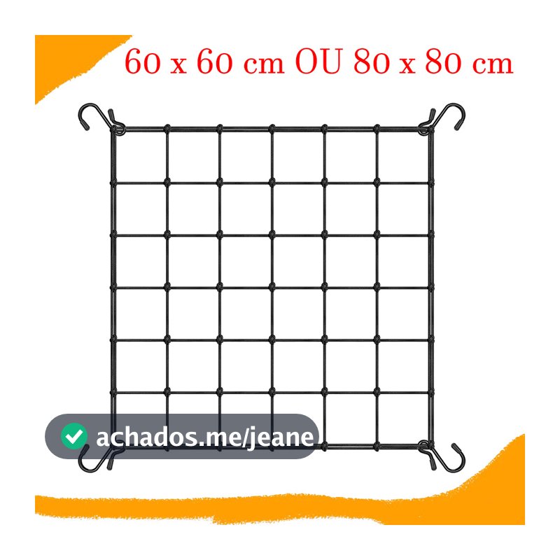 60 x 60 cm OU 80 x 80 cm, Rede de Treliça Elástica com Ganchos para Trepadeiras, Vegetais, Frutas e Flores