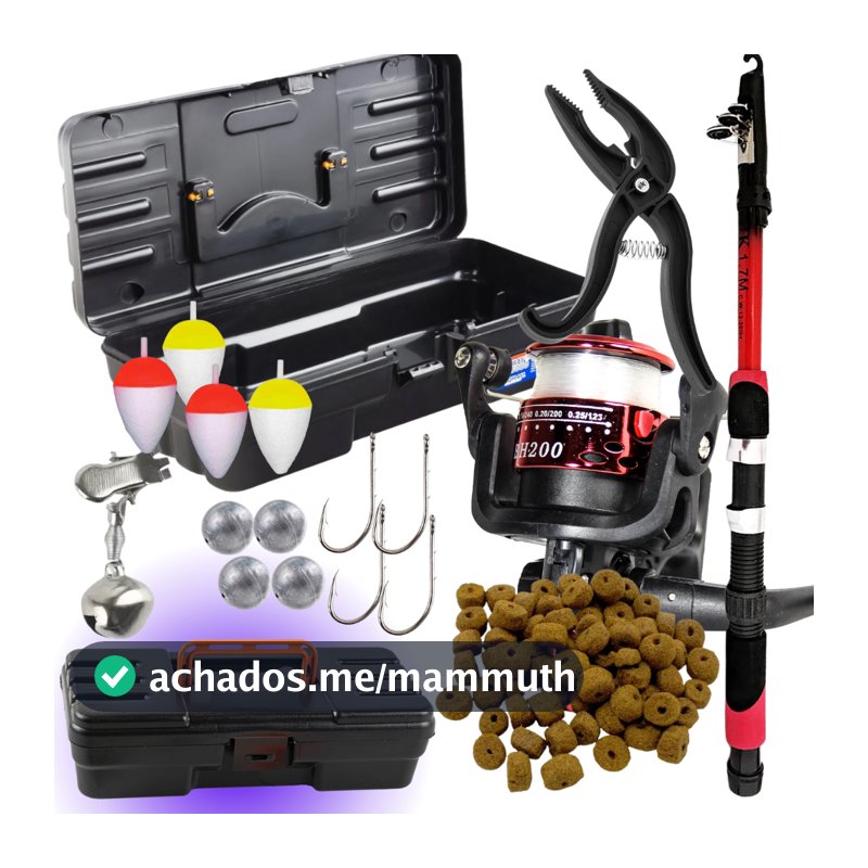 Kit Pesca Completo com Vara Molinete Maleta com Acessórios e Alicate Pega Peixe