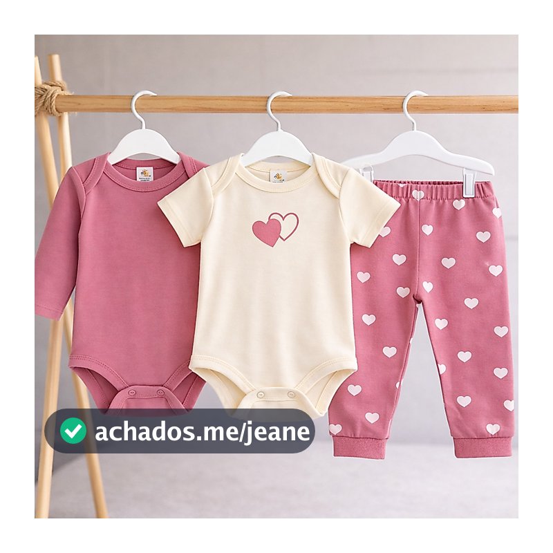 Conjunto Menina 3 Peças Roupa De Bebê Feminina Enxoval Algodão Kit Body Premium Conforto Total