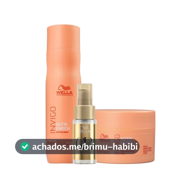 Kit Nutri Enrich Shampoo, Máscara e Oil Reflections - Wella