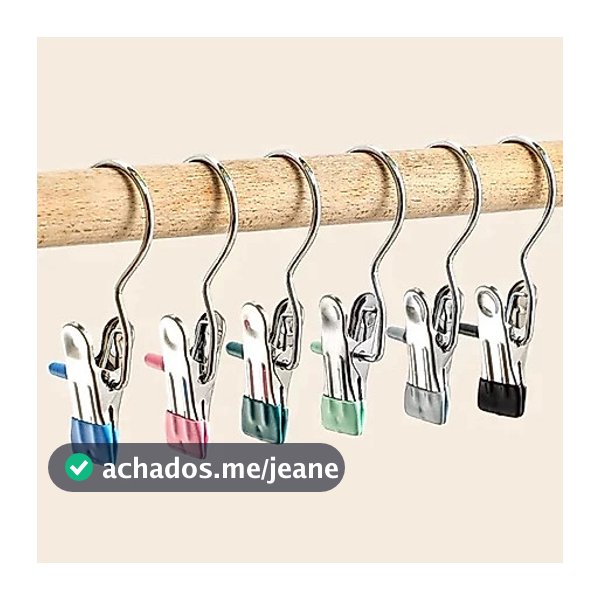 Kit 5/10/15/20/30 Clipes para Cabides – Economia de Espaço e Organização