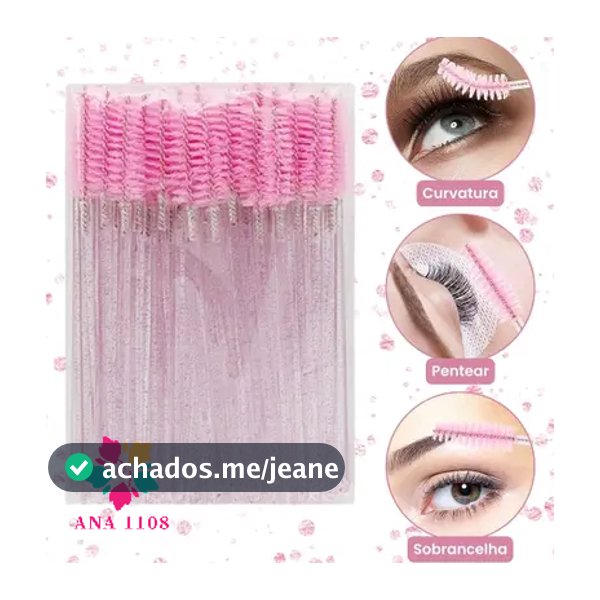 ANA1108 KIT escovinhas com glitter Extensão de Cílios e sobrancelha