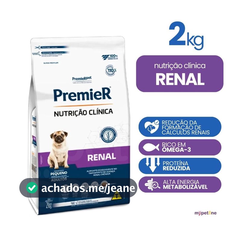 Premier Nutrição Clínica Renal Cães Adultos Pequenos 2kg