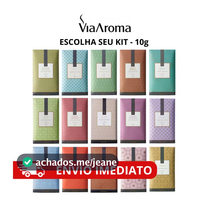 Kit Sachê Perfumado Via Aroma 10g Para Automóvel Roupeiros Gavetas Closet Bolsa