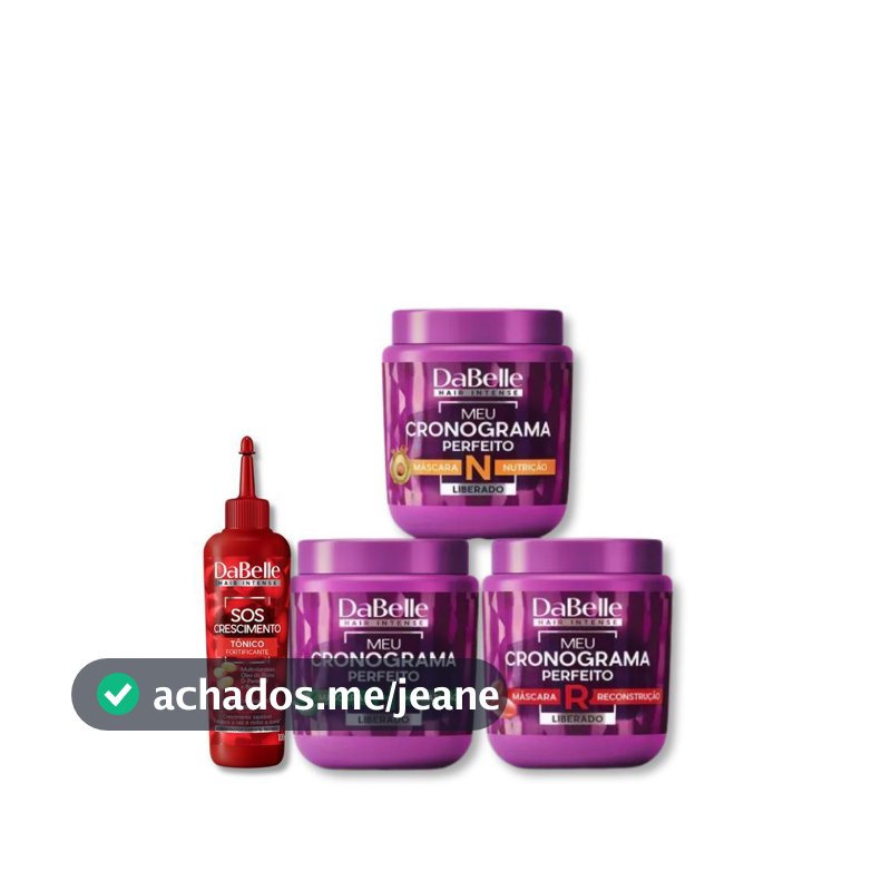 Kit 3 Máscaras Meu Cronograma Perfeito e Tônico Capilar - Dabelle Hair