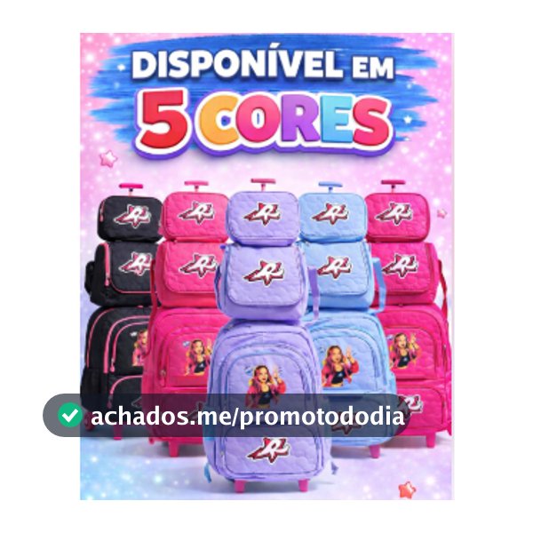 Mochila de Carrinho Emilly Vick Infantil 3 em 1 com Lancheira térmica e Estojo box tendencia2026