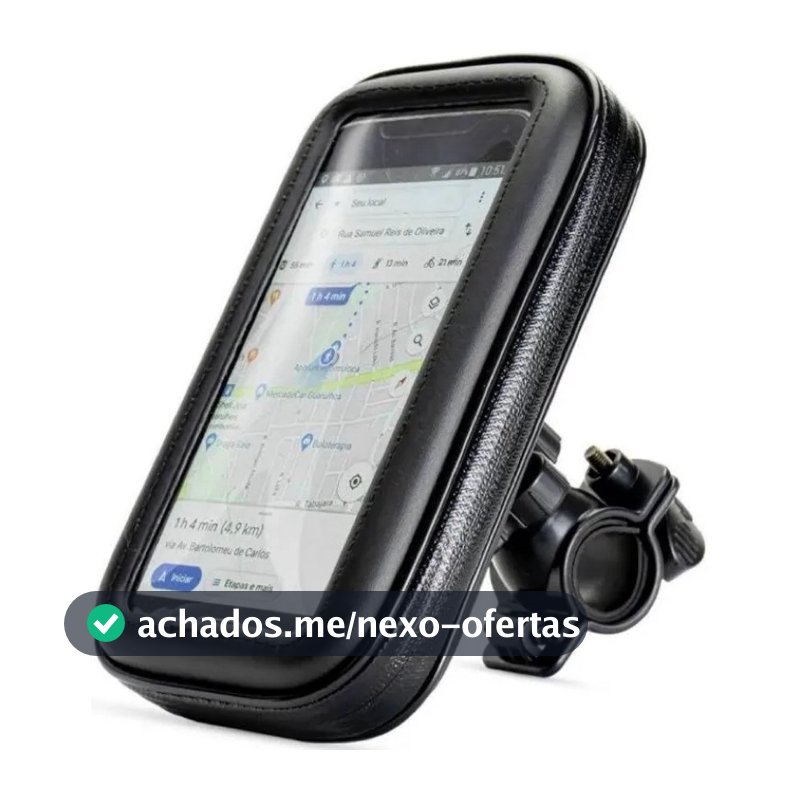 Suporte de Celular Moto Antifurto Á Prova Dágua 360° Articulado Antiqueda Universal Bike Zíper
