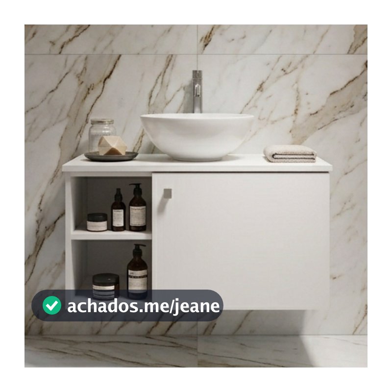 Gabinete Nicho Com Cuba Para Lavabo Porta Armazenamento Amplo Mdf Banheiro Organizador Armário