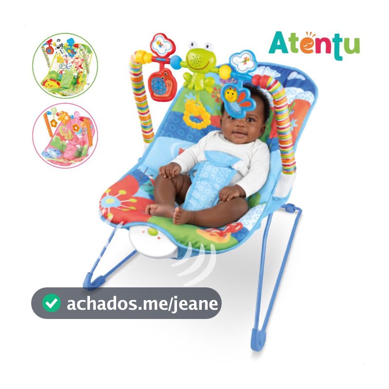 Cadeira Musical de Balanço e Descanso Vibratória Musical com Brinquedos Interativos Bebê Móbiles