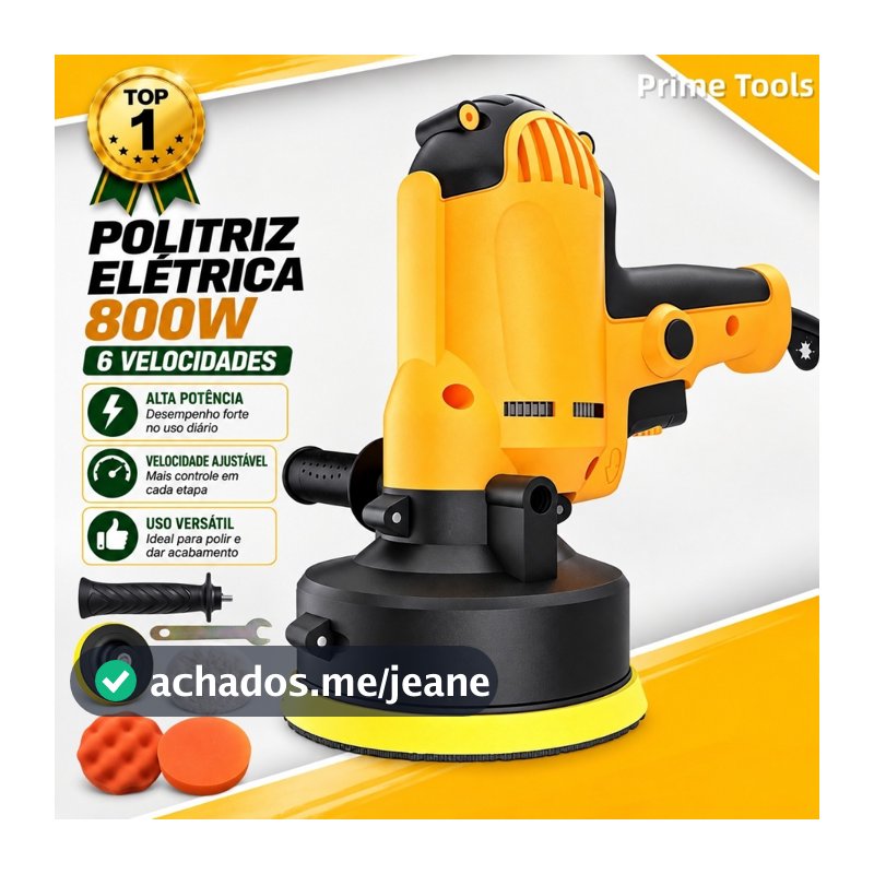 Politriz Elétrica Automotiva 800W 6 Velocidades Lixadeira Polidor