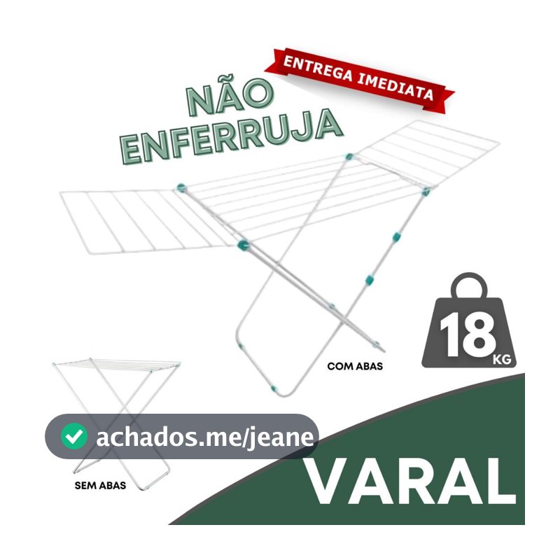 Varal De Chão Reforçado Inox Retrátil Grande