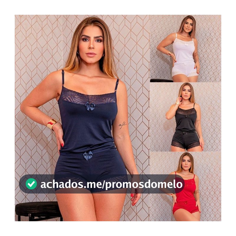 Pijama Baby Doll Sensual Top Doll Curtinho Sensual Confortável Sem Bojo Completo Oferta Envio 24H