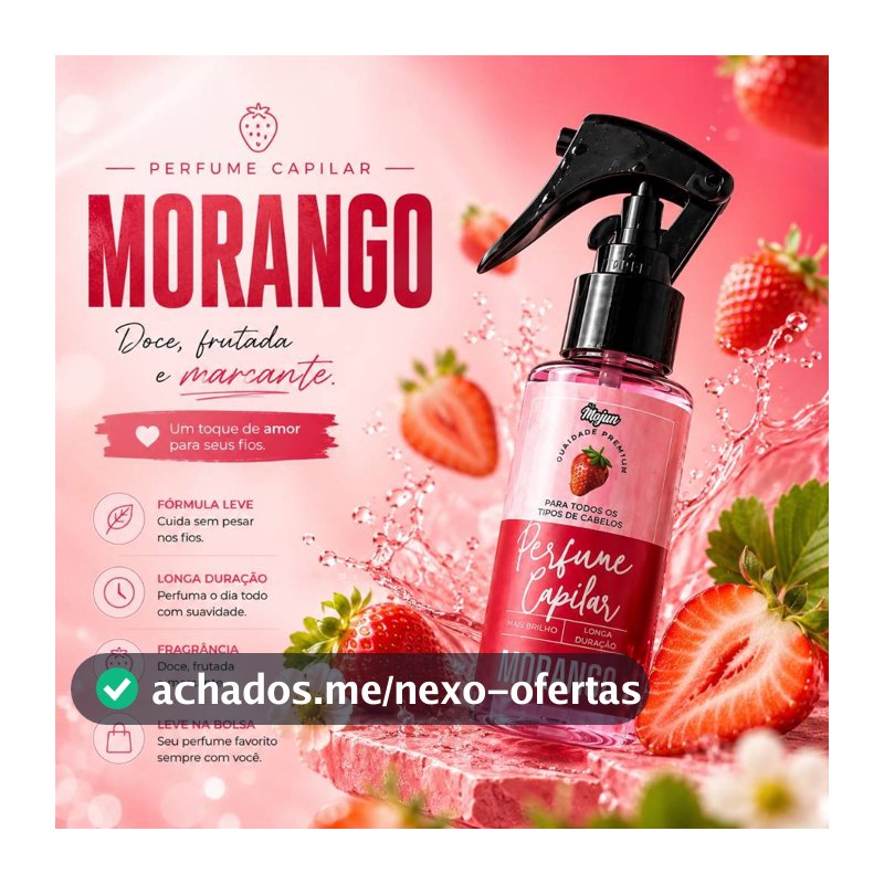 Perfume para Cabelo Morango 35ml e 60ml