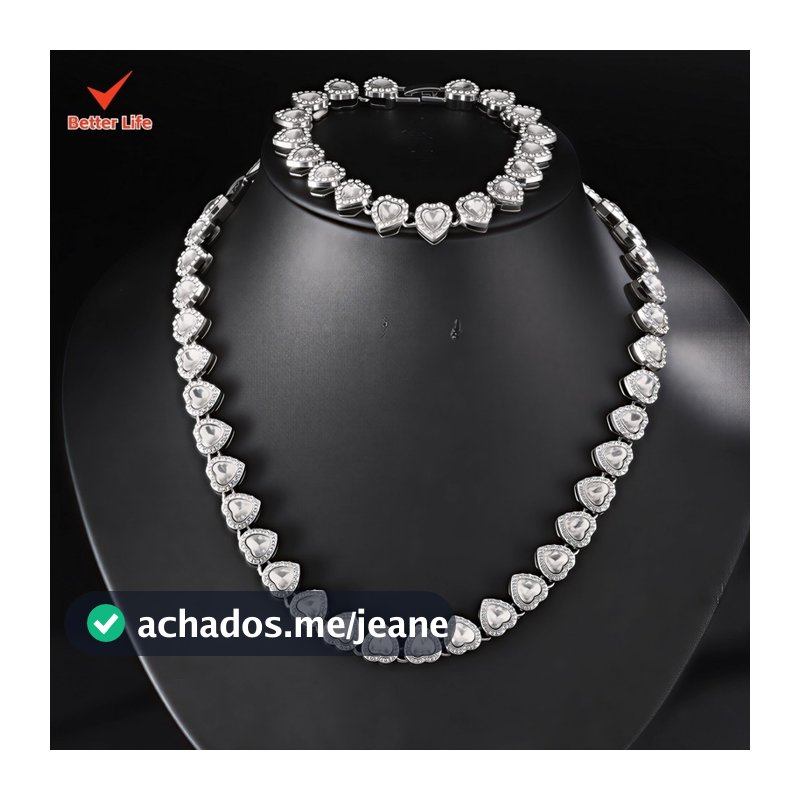 Colar em formato de coração cravejado com um diamante de 11 mm Colar em aço titânio Joia feminina requintada