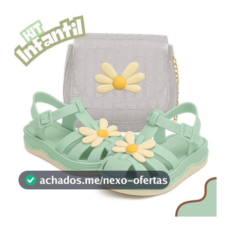 Kit Babuche Com Bolsa Florzinha Infantil Menina Leve