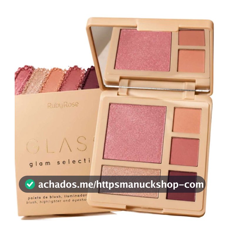 Paleta Ruby Rose Honor Glass Glam Selection Blush Iluminador E Sombra