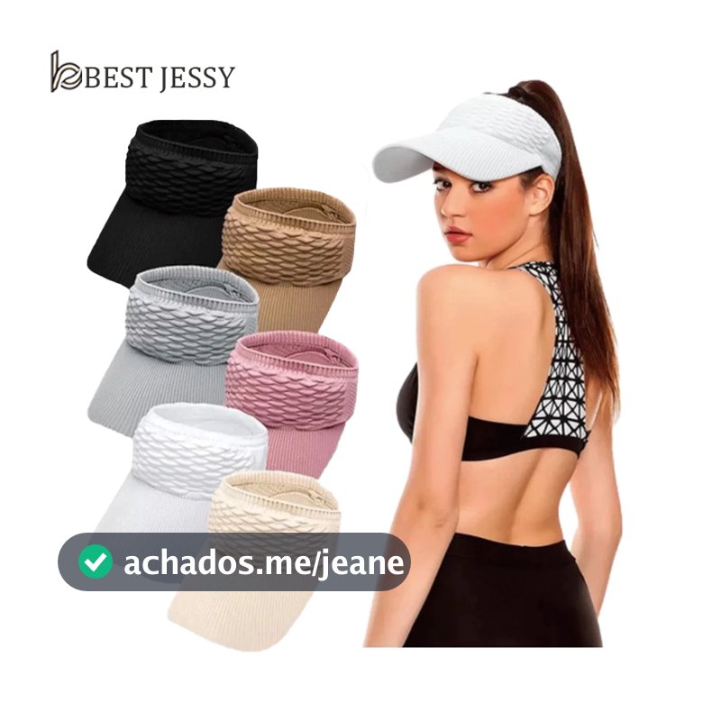 Kit 2 Chapéu/Boné Feminino De Aba Longa Respirável Com Viseira Para Uso Externo  Em Cor Lisa lindo