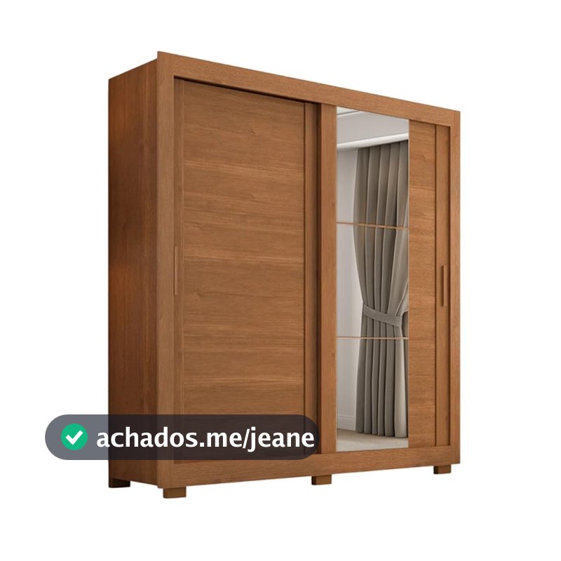 Guarda Roupas Casal com Espelho 2 Portas de Correr 4 Gavetas Titanium Cinamomo Zanzini