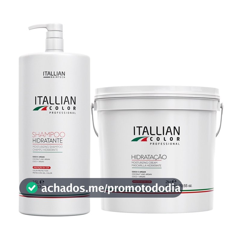 Kit Shampoo De 2,5 Lts e Hidratação 2 kg Itallian Color