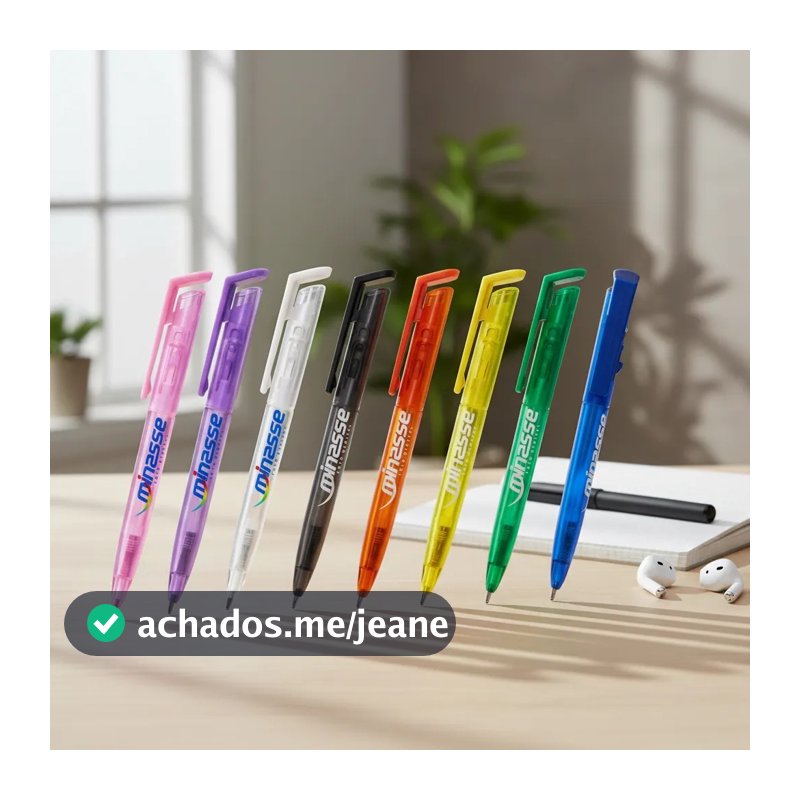 100 Canetas Mod. 1098 Brindes Personaliz. - Impressão Color