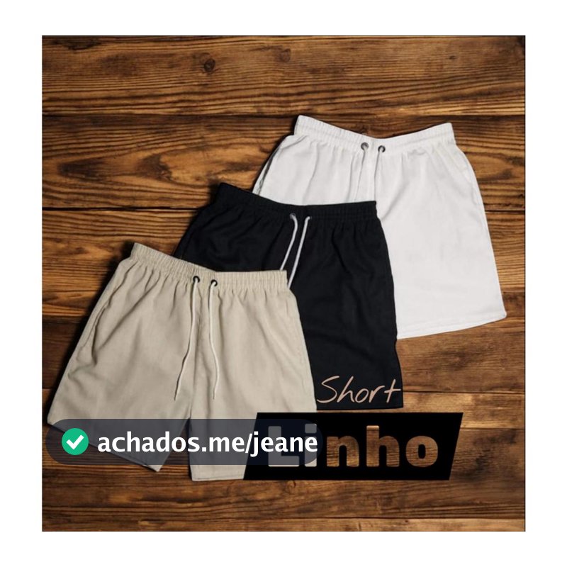 Kit 3 Short Linho Bermuda Mauricinho sarja qualidade premium Atacado Promoção