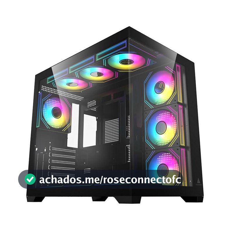 Gabinete Gamer Acegeek Omniview, Mid-Tower, Lateral de Vidro, Preto, AG-OMNIVIEW-BK