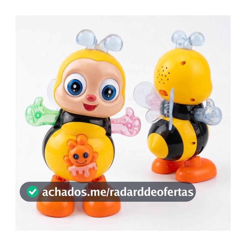 Abelha Dançante Eletrônico a Pilha Emite Som, Luz e Dança Infantil Com Som Luz E Movimento Brinquedo